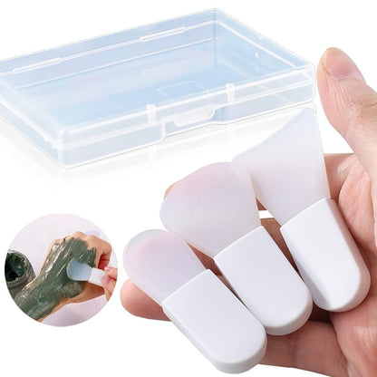 3-Piece Silicone Face Mask Applicator Brush Set - Mini Makeup Spatula for Facial Mud, Clay, Cream & Serum