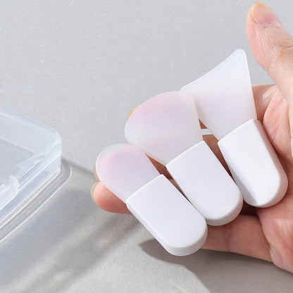 3-Piece Silicone Face Mask Applicator Brush Set - Mini Makeup Spatula for Facial Mud, Clay, Cream & Serum