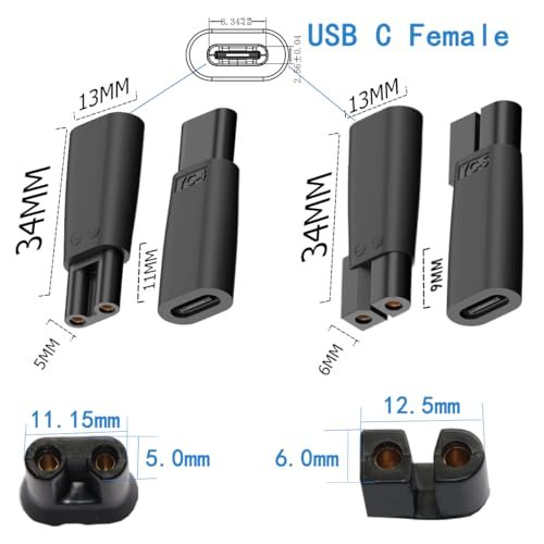 10-Pack USB C Power Cord Replacement Charger for Hair Clippers, Beard Trimmers, Shavers, Desk Lamps, and Purifiers - HQ8505 Compatible Charging Cable Avelisse