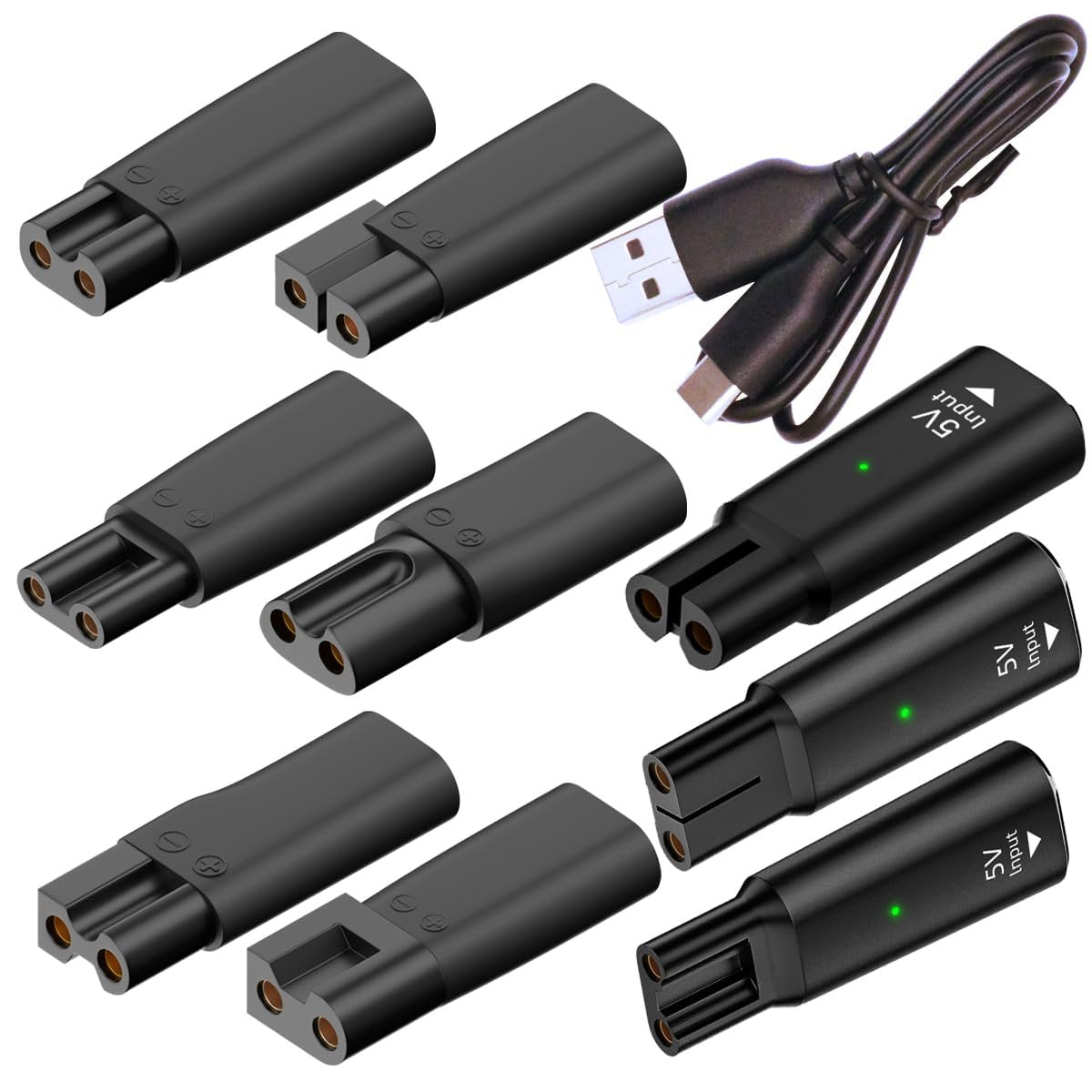 10-Pack USB C Power Cord Replacement Charger for Hair Clippers, Beard Trimmers, Shavers, Desk Lamps, and Purifiers - HQ8505 Compatible Charging Cable Avelisse