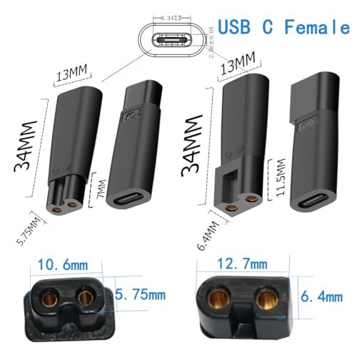 10-Pack USB C Power Cord Replacement Charger for Hair Clippers, Beard Trimmers, Shavers, Desk Lamps, and Purifiers - HQ8505 Compatible Charging Cable Avelisse