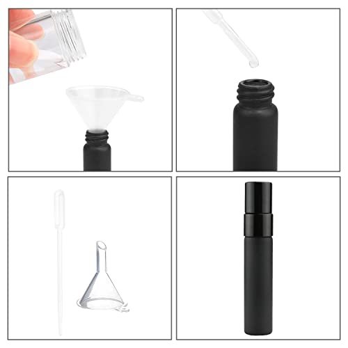 Wresty 10-Pack Black Glass Spray Bottle 5ml Perfume Atomizer Refillable Travel Fine Mist Spray Bottle Liquid Fragrance Sample Atomizer - görsel 8