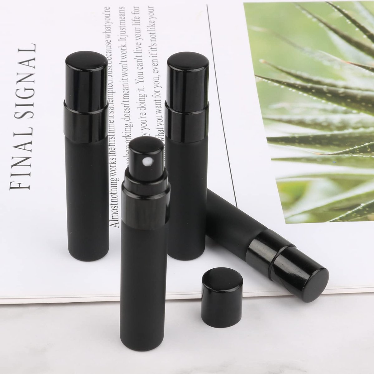 Wresty 10-Pack Black Glass Spray Bottle 5ml Perfume Atomizer Refillable Travel Fine Mist Spray Bottle Liquid Fragrance Sample Atomizer - görsel 11