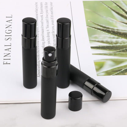 Wresty 10-Pack Black Glass Spray Bottle 5ml Perfume Atomizer Refillable Travel Fine Mist Spray Bottle Liquid Fragrance Sample Atomizer
