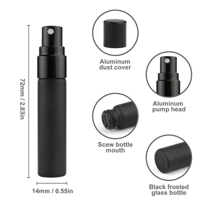 Wresty 10-Pack Black Glass Spray Bottle 5ml Perfume Atomizer Refillable Travel Fine Mist Spray Bottle Liquid Fragrance Sample Atomizer