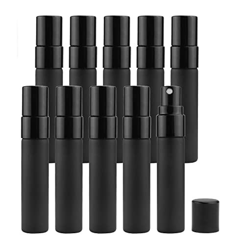 Wresty 10-Pack Black Glass Spray Bottle 5ml Perfume Atomizer Refillable Travel Fine Mist Spray Bottle Liquid Fragrance Sample Atomizer - görsel 2