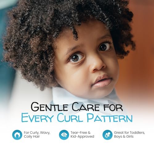 Kids Curly Hair Gift Set - 2-in-1 Shampoo & Conditioner, Curl Cream, Leave-In Conditioner, Shea Butter, Tear-Free, Frizz Control, Sulfate-Free, 32 Fl Oz Avelisse