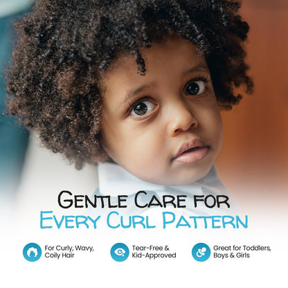 Kids Curly Hair Gift Set - 2-in-1 Shampoo & Conditioner, Curl Cream, Leave-In Conditioner, Shea Butter, Tear-Free, Frizz Control, Sulfate-Free, 32 Fl Oz Avelisse