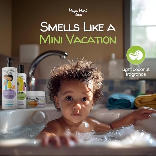 Kids Curly Hair Gift Set - 2-in-1 Shampoo & Conditioner, Curl Cream, Leave-In Conditioner, Shea Butter, Tear-Free, Frizz Control, Sulfate-Free, 32 Fl Oz Avelisse