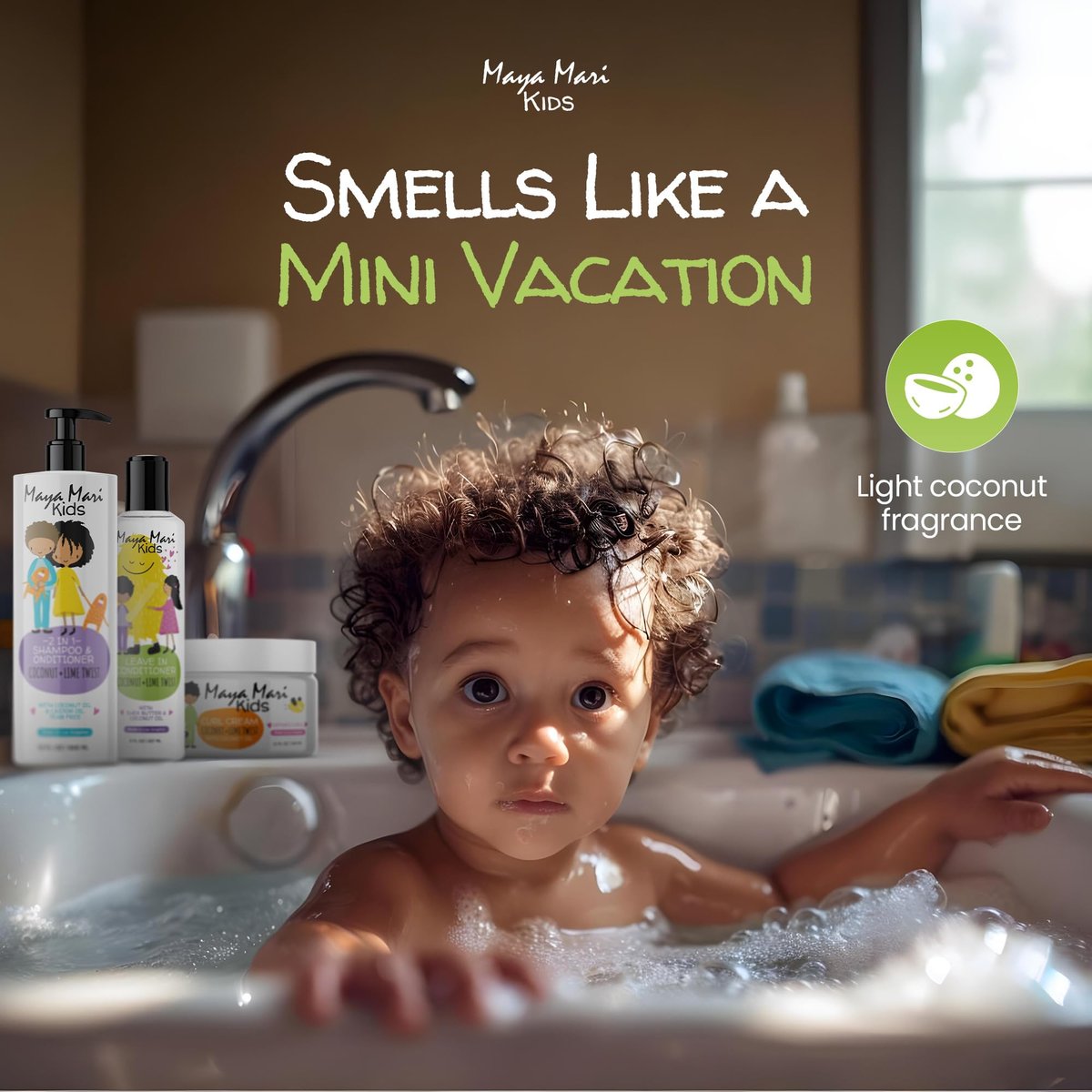 Kids Curly Hair Gift Set - 2-in-1 Shampoo & Conditioner, Curl Cream, Leave-In Conditioner, Shea Butter, Tear-Free, Frizz Control, Sulfate-Free, 32 Fl Oz Avelisse