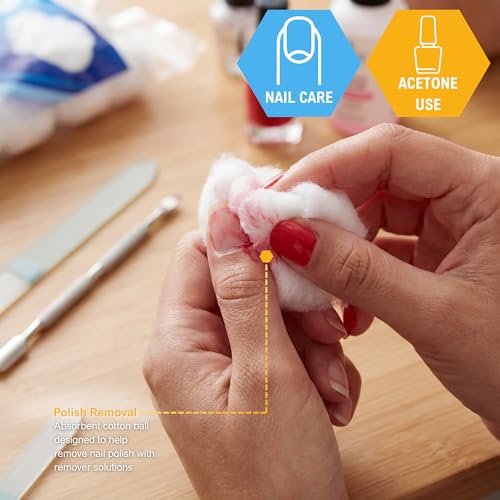 MED PRIDE 100% Pure Cotton Balls, 300 Count – Ultra Soft, Highly Absorbent, Multipurpose for Makeup Removal, Skincare, Nail Polish, Baby Care & First Aid - görsel 12