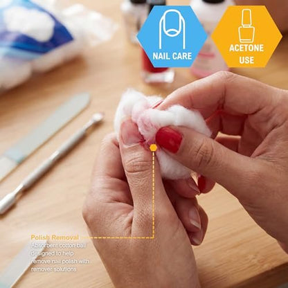 MED PRIDE 100% Pure Cotton Balls, 300 Count – Ultra Soft, Highly Absorbent, Multipurpose for Makeup Removal, Skincare, Nail Polish, Baby Care & First Aid