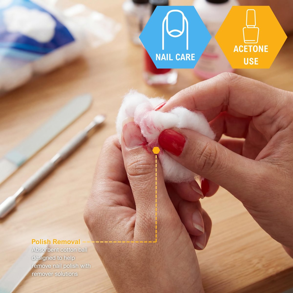 MED PRIDE 100% Pure Cotton Balls, 300 Count – Ultra Soft, Highly Absorbent, Multipurpose for Makeup Removal, Skincare, Nail Polish, Baby Care & First Aid - görsel 11