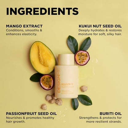 Design.Me BOUNCE.ME Shampoo – Curl-Defining, Anti-Frizz Shampoo for All Curl Types with Kukui Nut Seed & Buriti Oil, 10 Fl Oz Avelisse