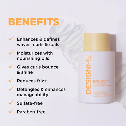Design.Me BOUNCE.ME Curl Conditioner - Curl Defining, Anti-Frizz, Moisturizing Conditioner for All Curly Hair Types (10 oz) Avelisse