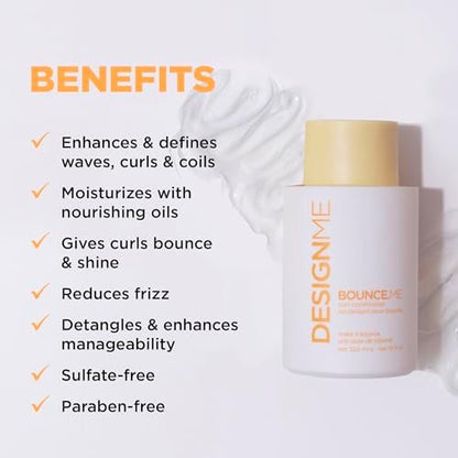 Design.Me BOUNCE.ME Curl Conditioner - Curl Defining, Anti-Frizz, Moisturizing Conditioner for All Curly Hair Types (10 oz) Avelisse