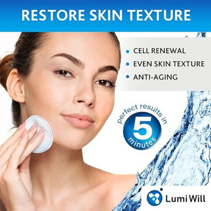 LUMI WILL Glycolic Acid Pads 35% – Exfoliating Face Pads with Vitamins B5, C, E & Green Tea – Resurfacing Acid Exfoliator for Uneven Tone & Texture – At-Home Chemical Exfoliant for Face – 50 Pre-Soaked Pads Avelisse