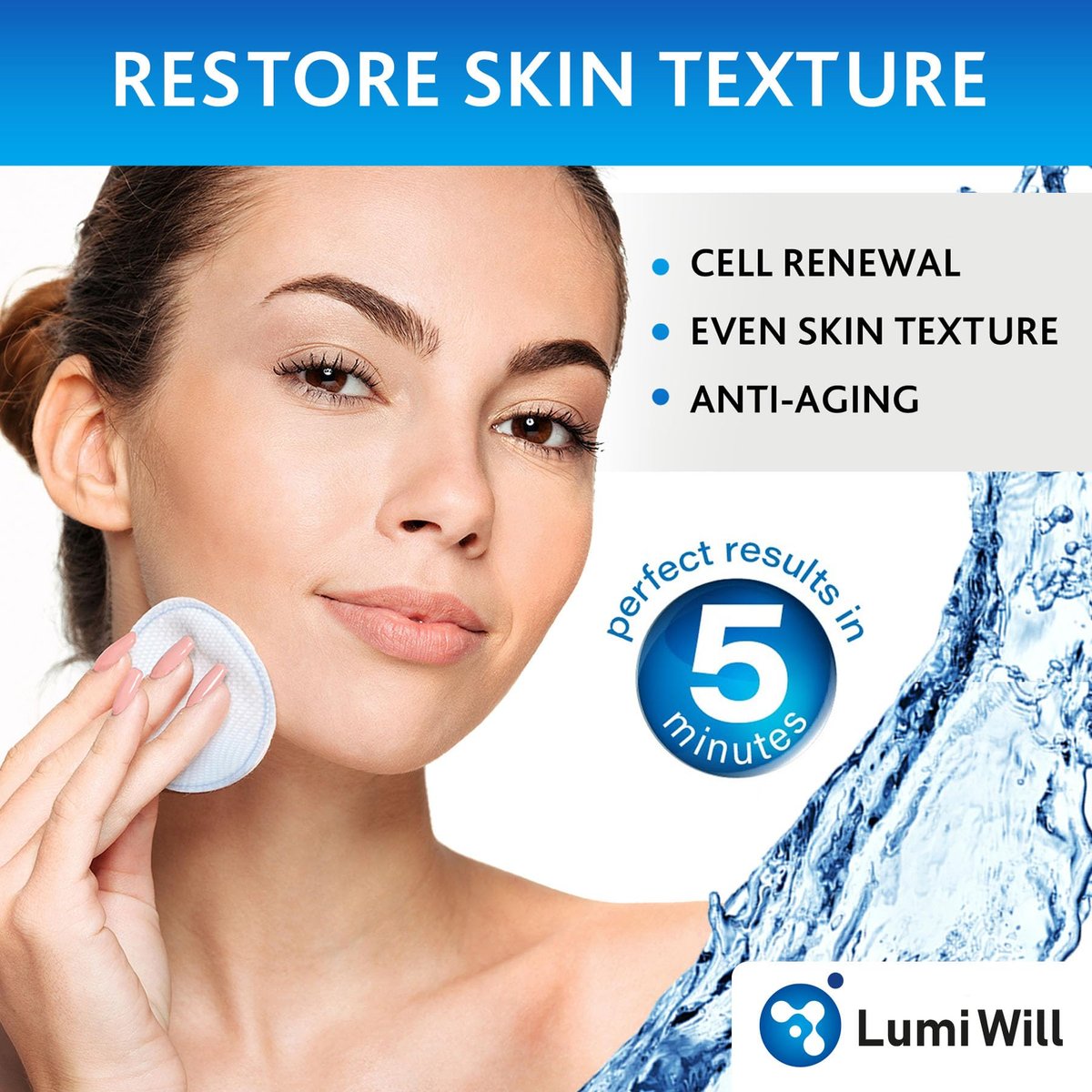 LUMI WILL Glycolic Acid Pads 35% – Exfoliating Face Pads with Vitamins B5, C, E & Green Tea – Resurfacing Acid Exfoliator for Uneven Tone & Texture – At-Home Chemical Exfoliant for Face – 50 Pre-Soaked Pads Avelisse
