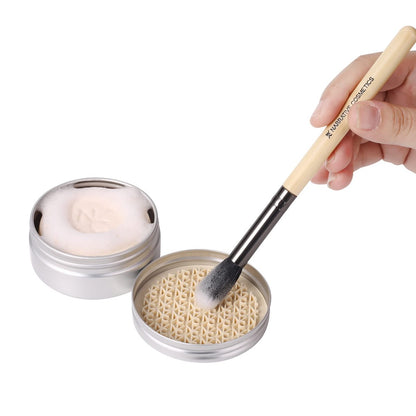 Narrative Cosmetics Makeup Brush Cleaner Soap with Silicone Scrubber Pad – Solid Cleanser for Brushes & Beauty Blenders, Vegan, Cruelty-Free, Avocado Jojoba Argan Oil, Vanilla Scent, 2.45 Oz Avelisse