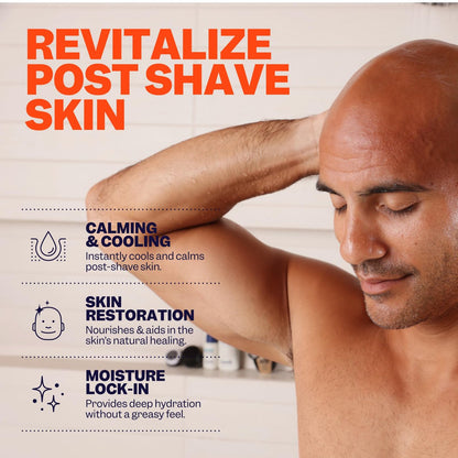Freebird Post Shave Lotion for Men – Cooling Aftershave Gel with Natural Sandalwood Scent, Soothes Razor Burn & Moisturizes Sensitive Skin, Travel Size 1.7 oz Avelisse