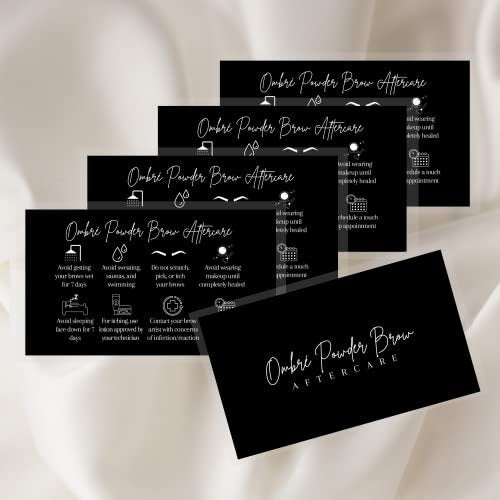 Ombre Powder Brow Aftercare Cards – 50 Pack Business Card Size for Brow Artists - görsel 8