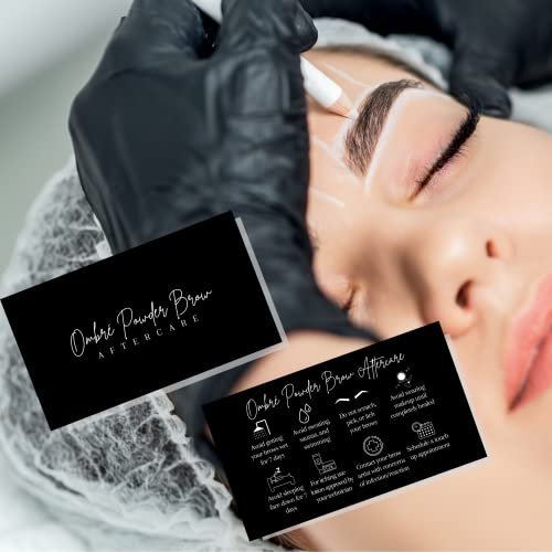 Ombre Powder Brow Aftercare Cards – 50 Pack Business Card Size for Brow Artists - görsel 12