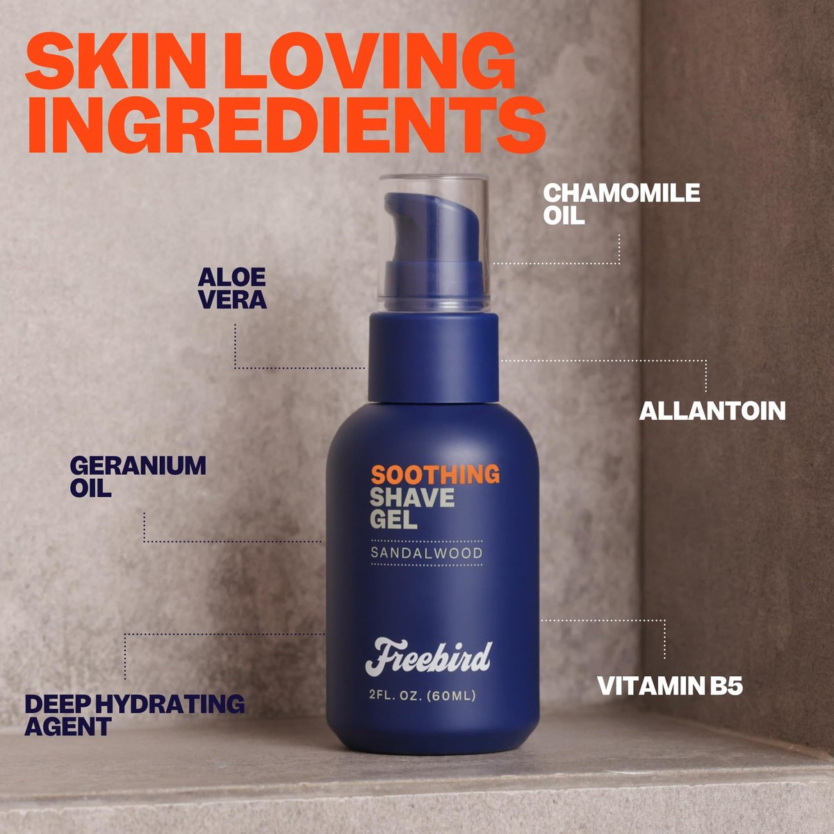 Freebird Shave Gel for Men – Ultra Smooth, Sensitive Skin Formula, 60mL Travel Size Avelisse