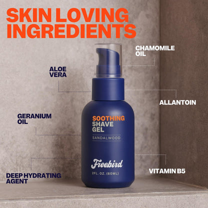 Freebird Shave Gel for Men – Ultra Smooth, Sensitive Skin Formula, 60mL Travel Size Avelisse