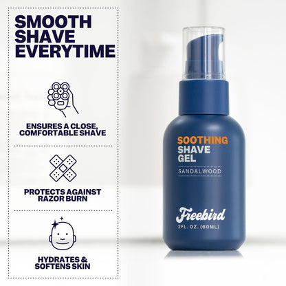 Freebird Shave Gel for Men – Ultra Smooth, Sensitive Skin Formula, 60mL Travel Size Avelisse