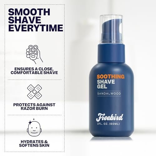 Freebird Shave Gel for Men – Ultra Smooth, Sensitive Skin Formula, 60mL Travel Size Avelisse