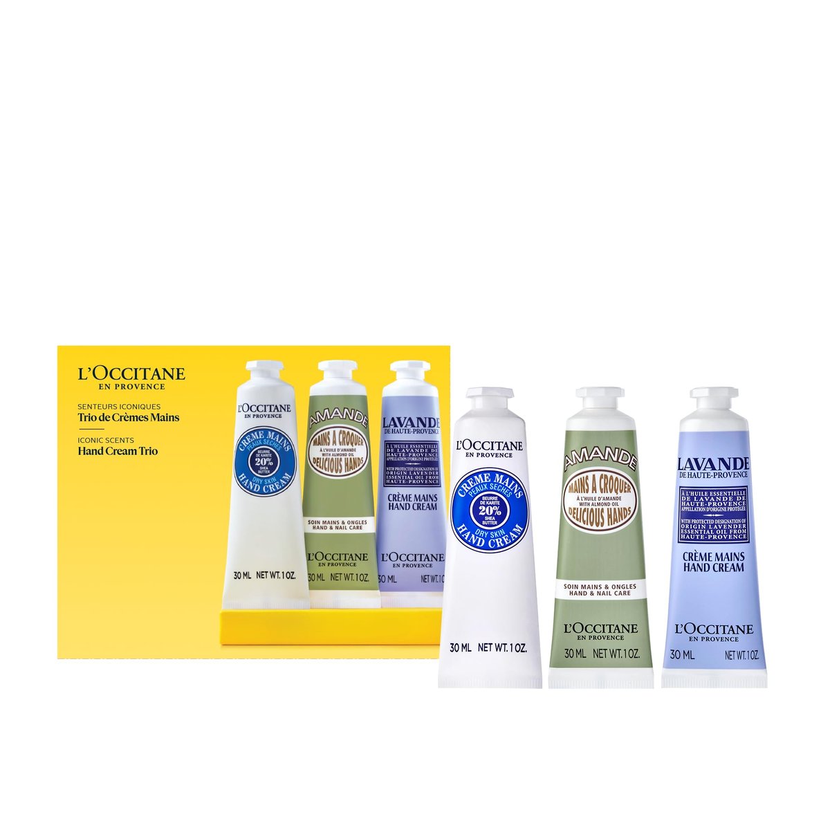 L’Occitane Hand Cream Classics 3-Piece Gift Set – Moisturizing Travel-Sized Trio for Dry Hands, Nails & Cuticles (Vegan) Avelisse
