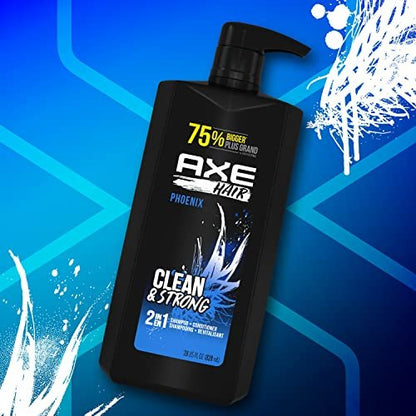 AXE Phoenix 2-in-1 Shampoo and Conditioner, Crushed Mint and Rosemary, 28 oz (Pack of 4) Avelisse