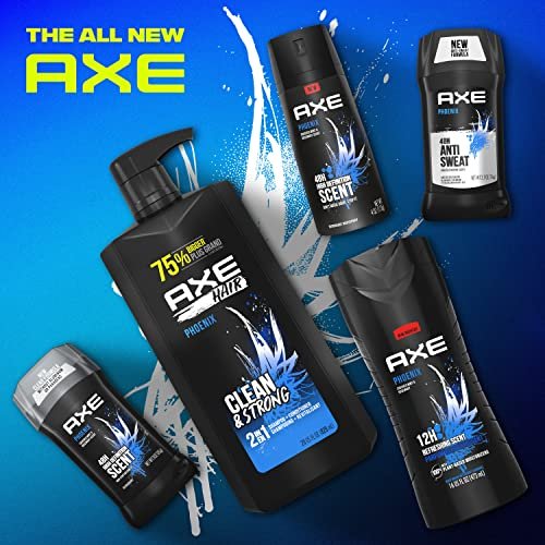 AXE Phoenix 2-in-1 Shampoo and Conditioner, Crushed Mint and Rosemary, 28 oz (Pack of 4) Avelisse