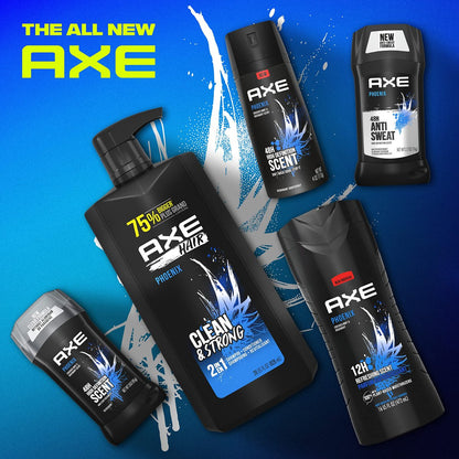 AXE Phoenix 2-in-1 Shampoo and Conditioner, Crushed Mint and Rosemary, 28 oz (Pack of 4) Avelisse