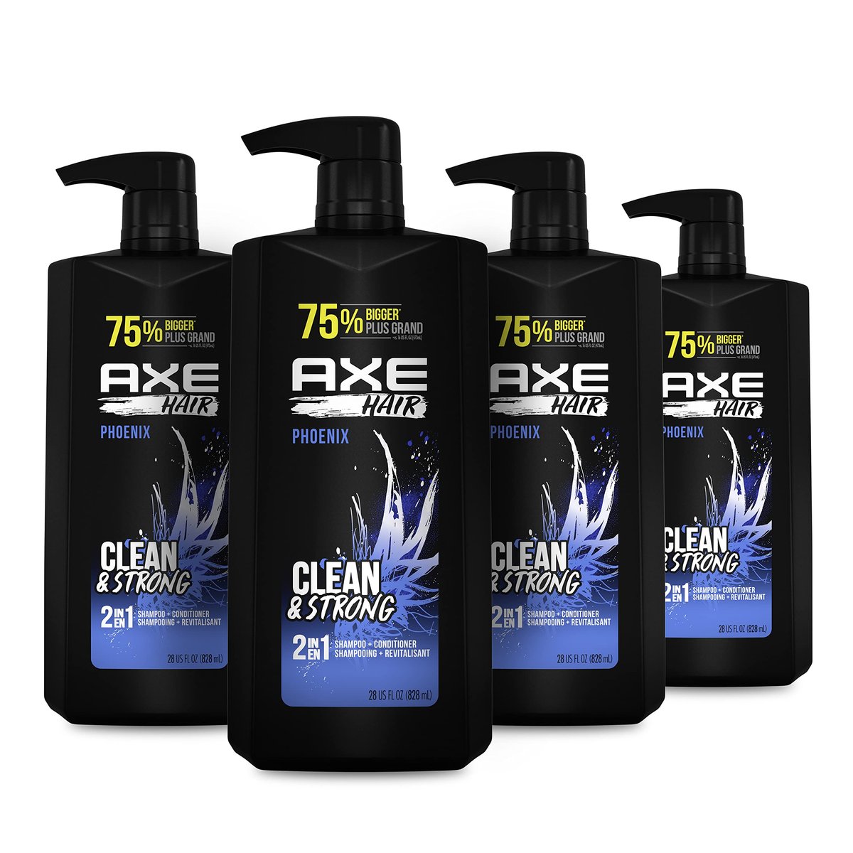 AXE Phoenix 2-in-1 Shampoo and Conditioner, Crushed Mint and Rosemary, 28 oz (Pack of 4) Avelisse
