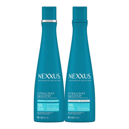 Nexxus Ultralight Weightless Shampoo & Conditioner for Dry, Frizzy Hair - Smooth Treatment to Block Out Frizz, 13.5 oz (Pack of 2) Avelisse