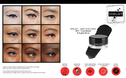 The Beauty Box INGLOT Bundle - Duraline, AMC Eyeliner Gel 77 & 90 (3-Piece) | Black & Brown Avelisse