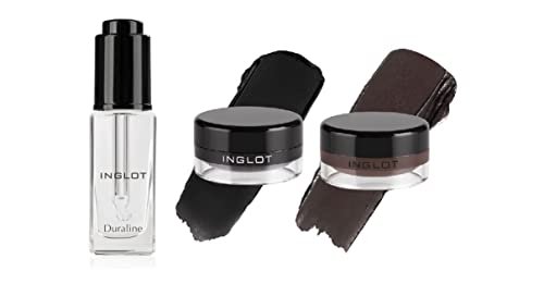 The Beauty Box INGLOT Bundle - Duraline, AMC Eyeliner Gel 77 & 90 (3-Piece) | Black & Brown Avelisse