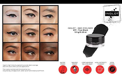 The Beauty Box INGLOT Bundle - Duraline, AMC Eyeliner Gel 77 & 90 (3-Piece) | Black & Brown Avelisse