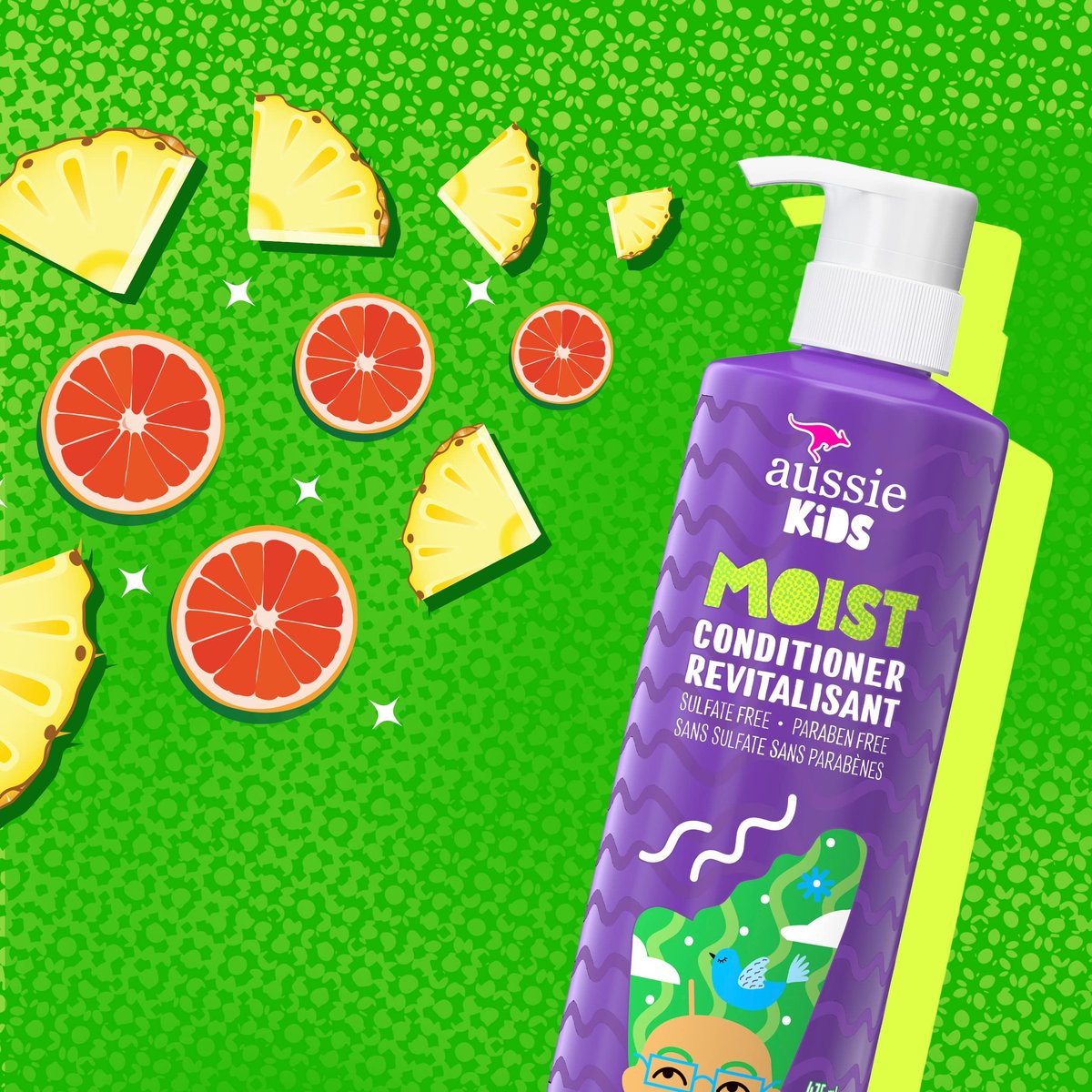 Aussie Kids Moist Sulfate Free Conditioner for Kids, 16 fl oz (Pack of 4) - görsel 9