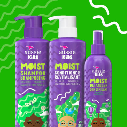 Aussie Kids Moist Sulfate Free Conditioner for Kids, 16 fl oz (Pack of 4)