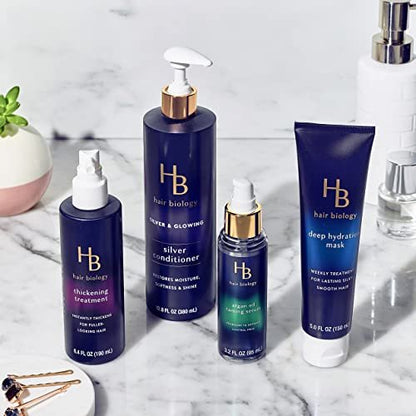 Hair Biology Argan Oil Taming Serum Twin Pack - Frizz Control & Nourishing Hair Serum with Biotin for Dry, Color-Treated Hair - 2 x 3.2 Fl Oz Avelisse