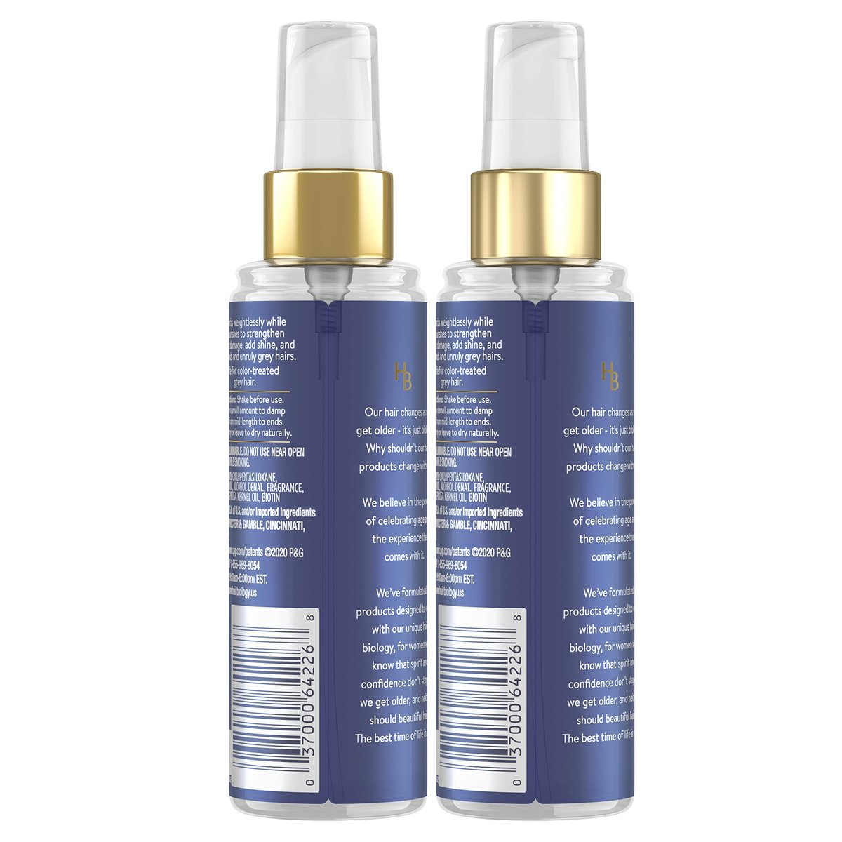 Hair Biology Argan Oil Taming Serum Twin Pack - Frizz Control & Nourishing Hair Serum with Biotin for Dry, Color-Treated Hair - 2 x 3.2 Fl Oz Avelisse