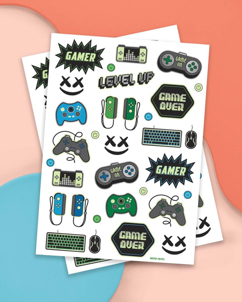xo, Fetti Video Game Party Supplies Temporary Tattoos – 40 Glow in the Dark Gamer Tattoos for Kids & Adults - görsel 3