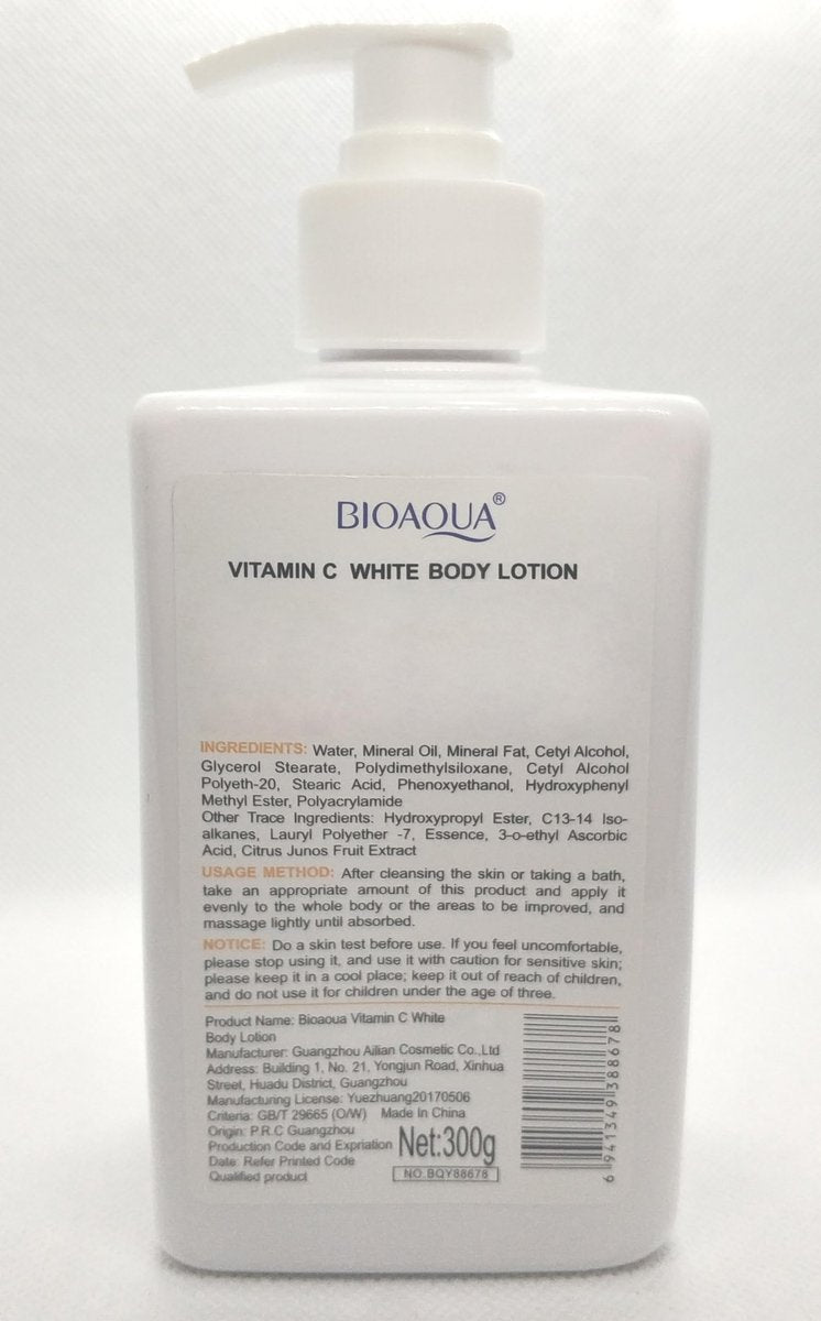 BIOAQUA Vitamin C White Body Lotion with Orange Extract - 10x Antioxidant Moisturizer, Hydrating Whole Body Lotion, 300g - görsel 17