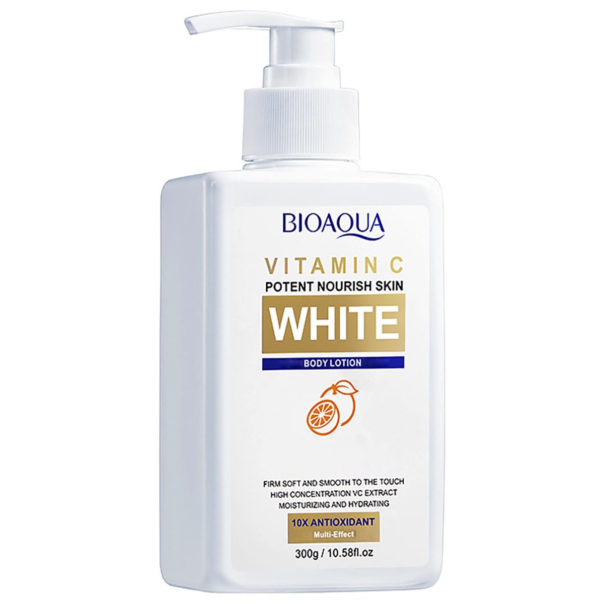 BIOAQUA Vitamin C White Body Lotion with Orange Extract - 10x Antioxidant Moisturizer, Hydrating Whole Body Lotion, 300g - görsel 1