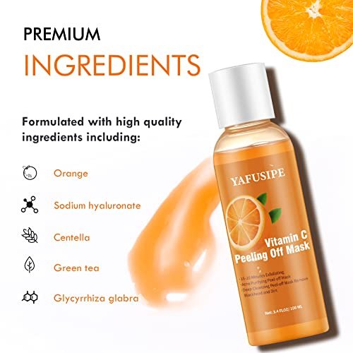 YAFUSIPE Vitamin C Peel Off Mask – Blackhead Remover & Poreless Deep Cleanse for Face, Arms, Neck (3.4 Fl Oz) - görsel 10