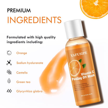 YAFUSIPE Vitamin C Peel Off Mask – Blackhead Remover & Poreless Deep Cleanse for Face, Arms, Neck (3.4 Fl Oz)