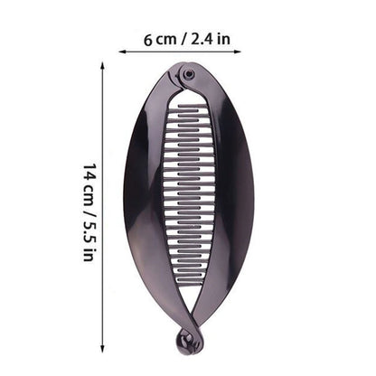 Youme Banana Hair Clips Set – Double Banana Clip for Thick, Fine & Curly Hair, Large Plastic Combs (Black+Brown)