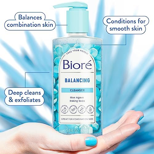 Bioré Balancing Face Wash for Combination Skin - pH Balanced, Vegan & Cruelty Free (6.77 oz, Pack of 3) Avelisse